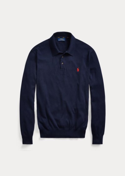 Men's Polo Ralph Lauren Cotton Polo-Collar Sweater | 981046ENS